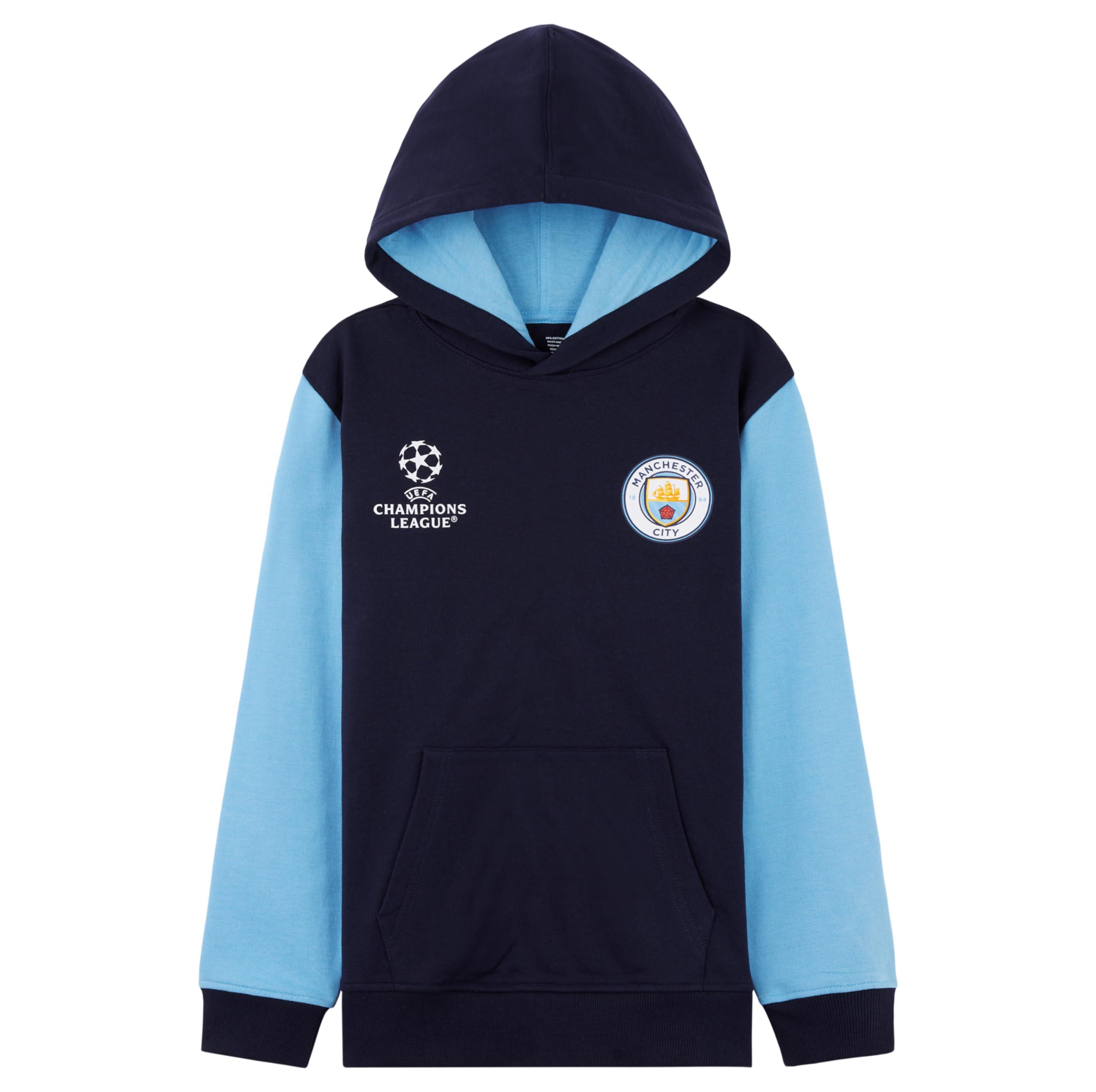 Manchester City Boys Navy/Blue F.c. Hoodie Teenagers Warm Hooded Sweatshirt Man City Gifts (, 11-12 Years)