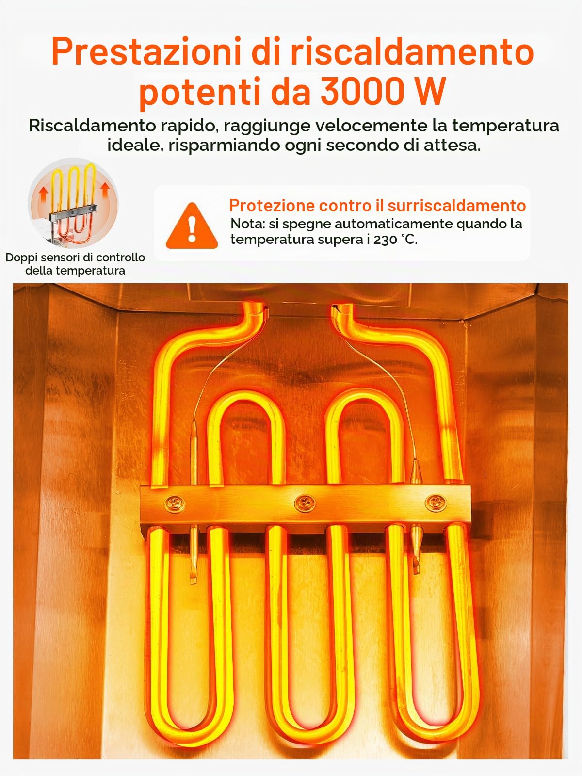 Friggitrice Elettrica FOHERE da 11L con Scarico dell'Olio, 3000W Friggitrice Professionale con Cestello e Coperchio, Timer da 60 Minuti, Controllo della Temperatura 60-200 °C, per Ristoranti e Cucine