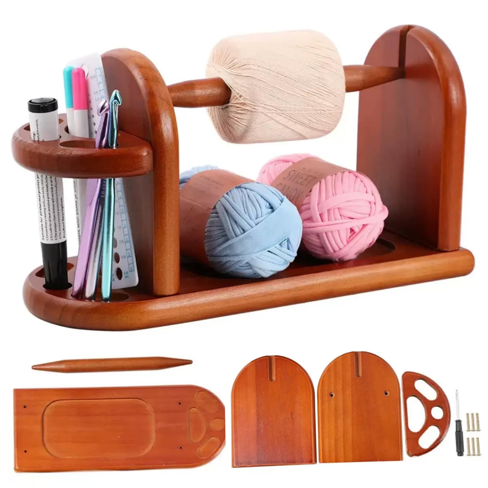 Fileur fils horizontal en bois et distributeur de boule stable