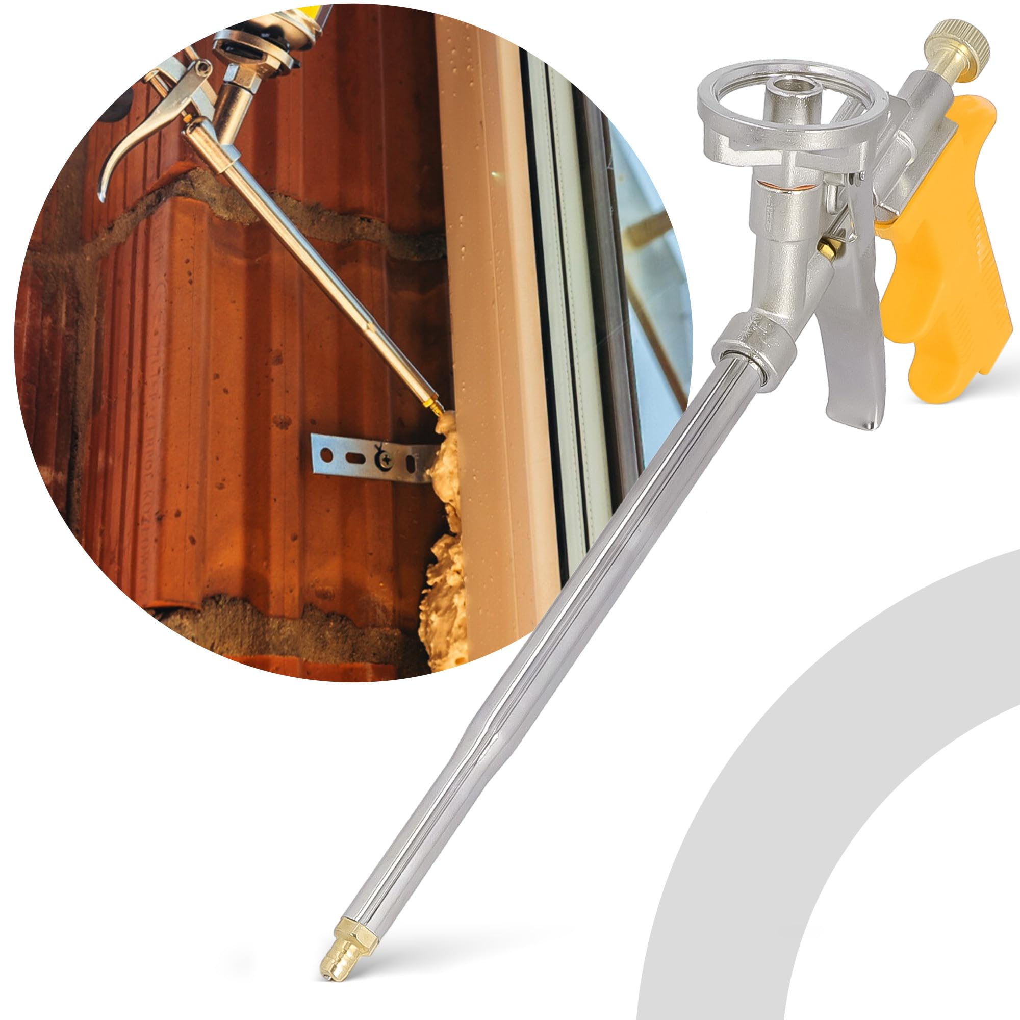 Pistola Schiuma Poliuretanica Strumento Professionale Applicazione Precisa Lavori Montaggio Costruzione Massimo Controllo Impugnatura Ergonomica
