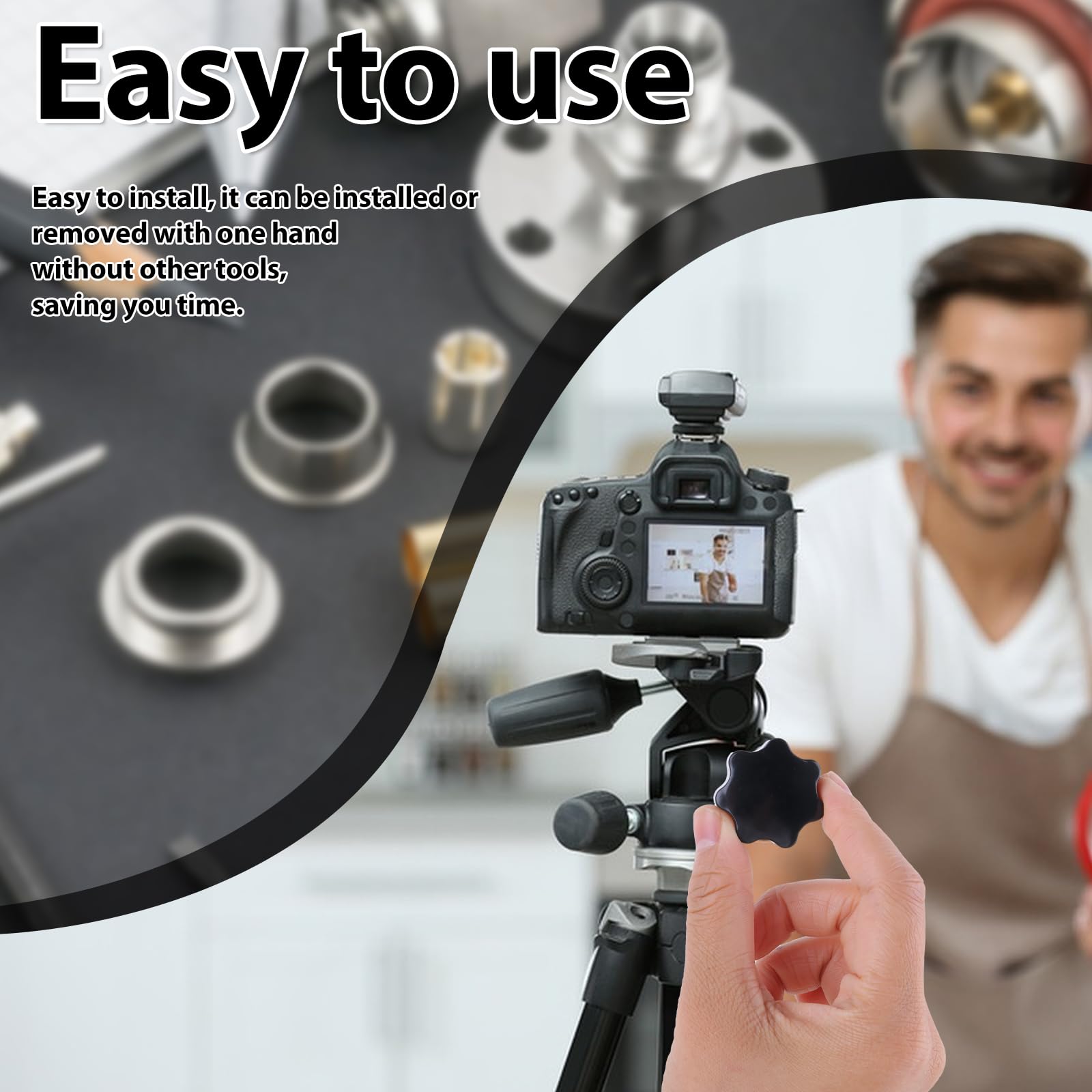 Dadi Zigrinati M6 Con Vite A Testa Stella - 6 Pezzi Per Mobili E Meccanica | Diametro 32 Mm