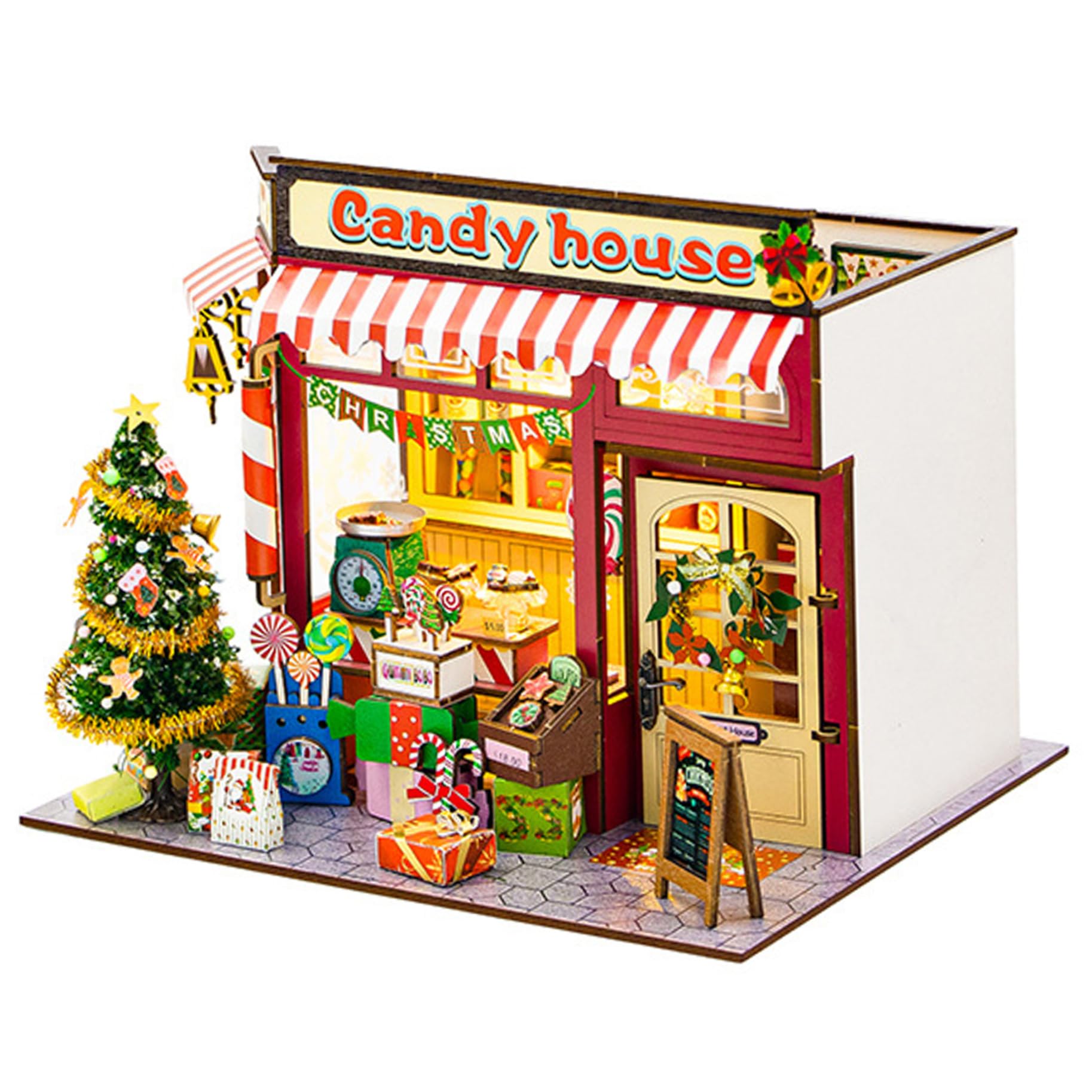 Puzzle 3D bois Noël lumineux à piles pour décorer un bureau - 8
