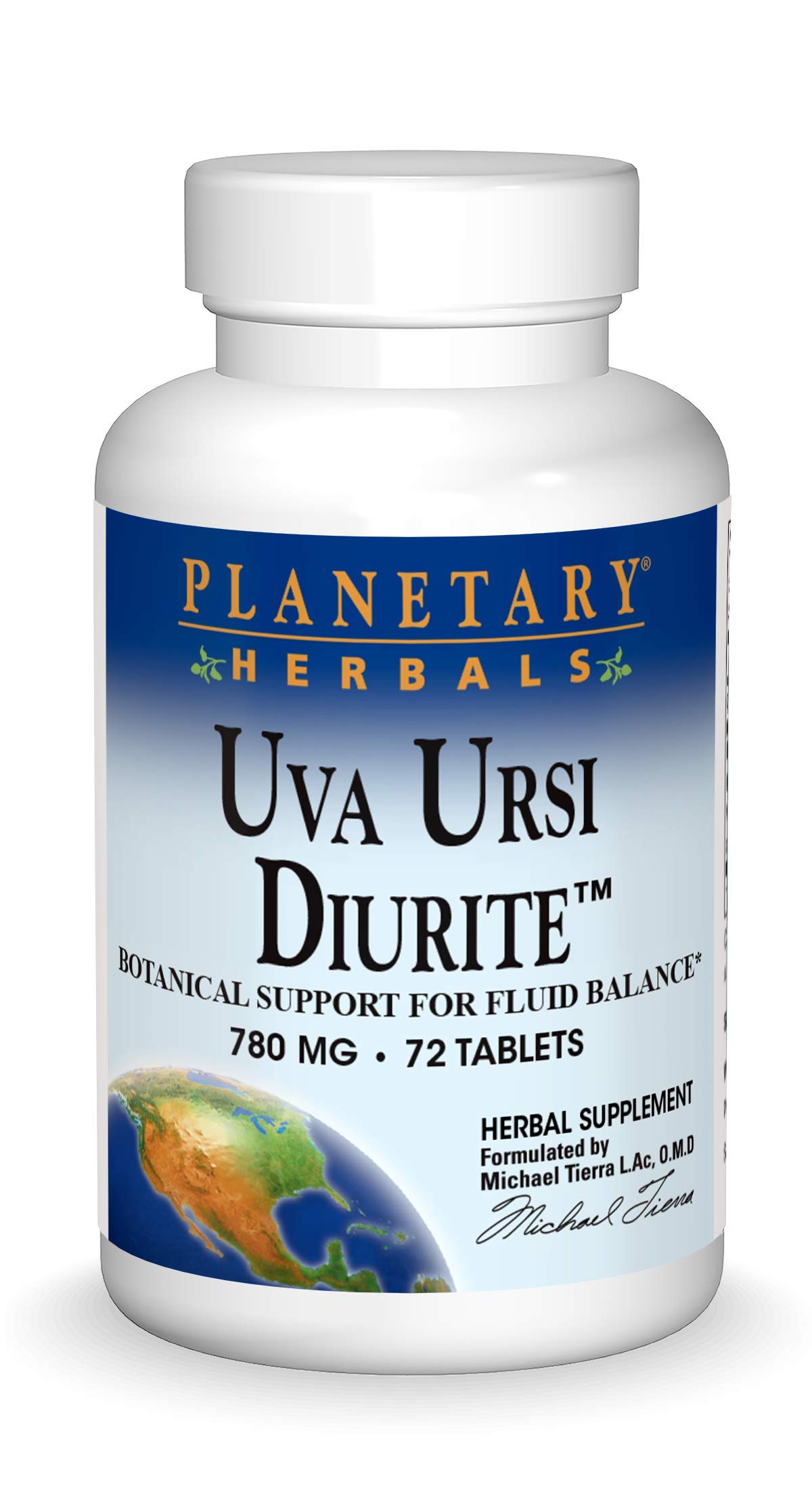 Planetary Herbals Uva Ursi Diurite, Botanical Support for Fluid Balance*, 780 mg - 72 Tablets