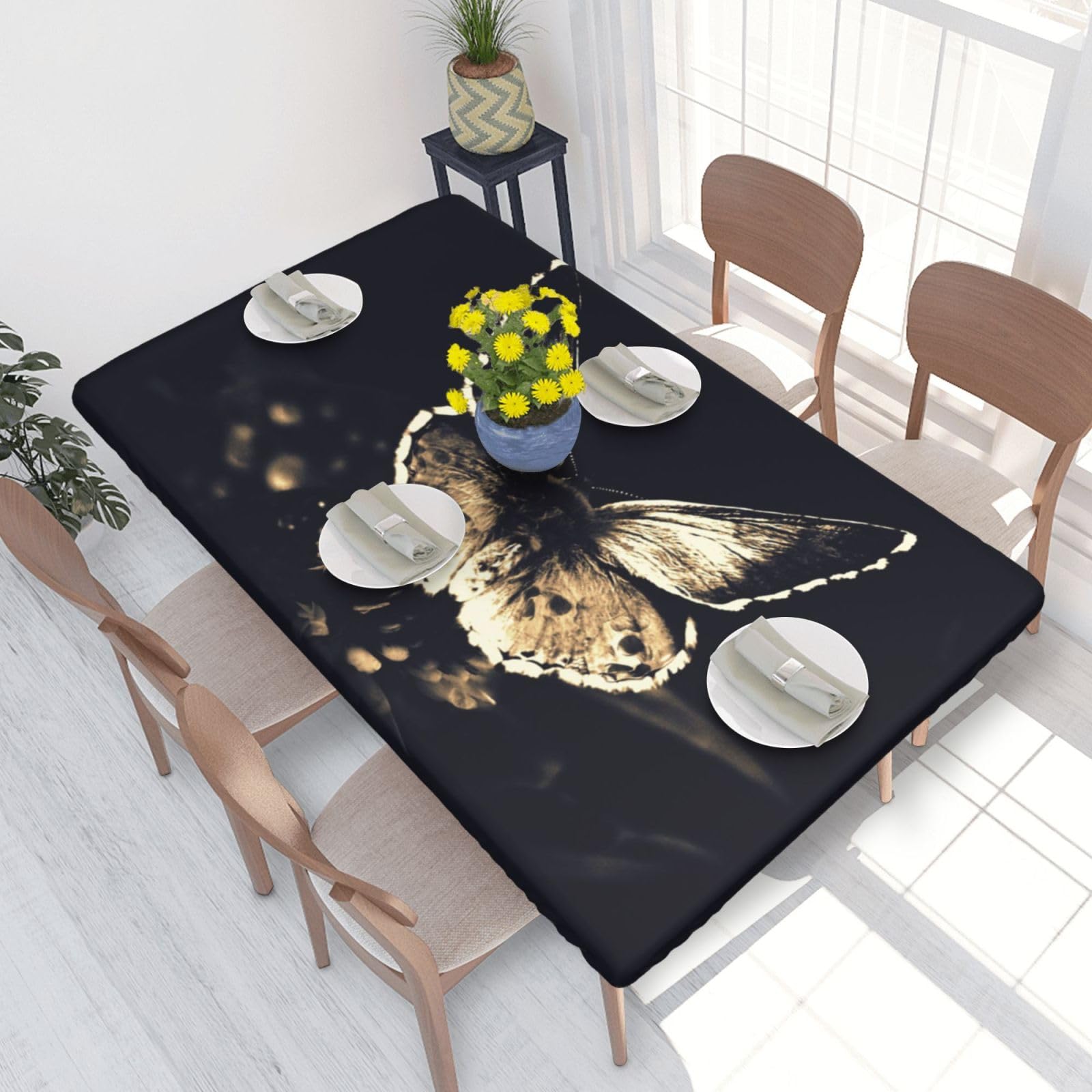 BNVSADC butterfly wings Printed 4FT Tablecloth 122x76 CM Polyester Kitchen Water Resistant Table Cloth Dining Table Decoration Table Covers