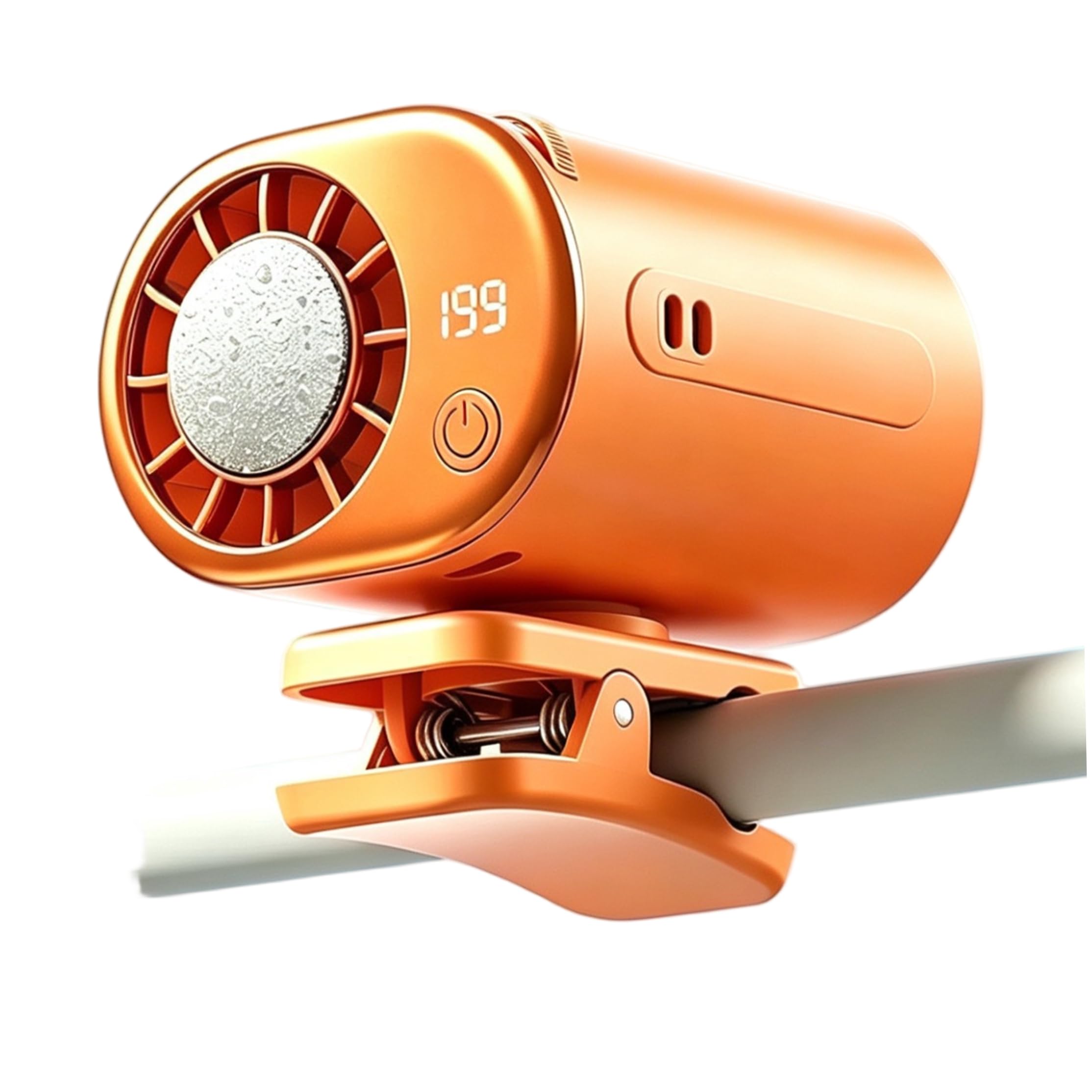 Ventilador de clip portátil, miniventilador de coche con pantalla LED