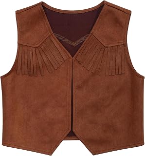 Carnavalife Cowboy-Weste für Erwachsene, Cowboy-Kostüm, für Erwachsene, Damen, mit Cowboy-Hut, Karneval, Halloween, Party, Cowboy, Cosplay