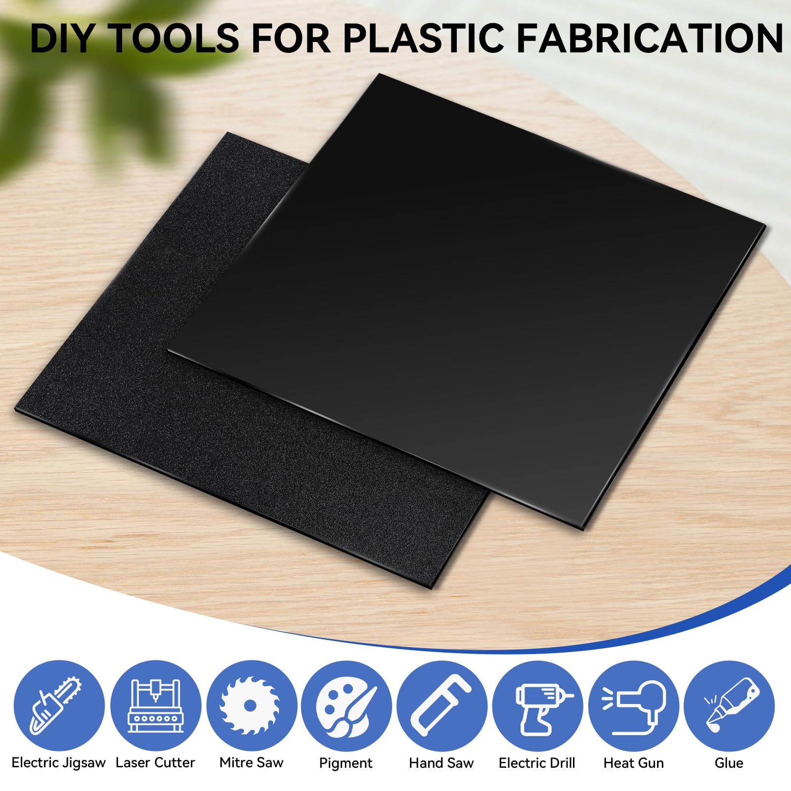 Black ABS Plastic Sheets - 5 Pack for DIY Projects -5 Black ABS Plastic Sheets - 5 Pack for DIY Projects -5