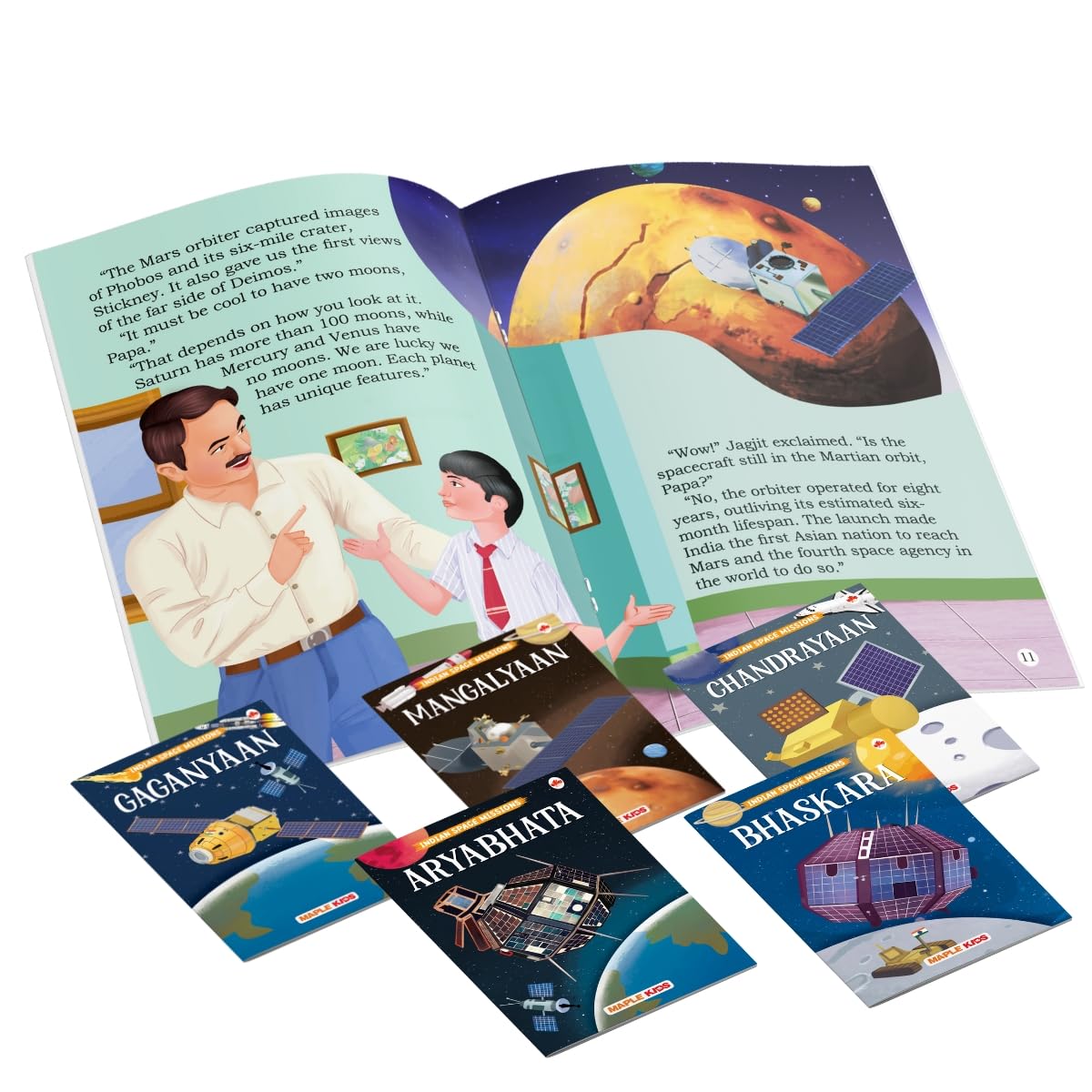 Story Books for Kids - Indian Space Mission (Set of 5 Books) (Illustrated) - Gaganyaan, Aryabhata, Chandrayaan, Mangalyaan, Bhaskara - Space Knowledge ... Knowledge Encyclopedia For Children 1