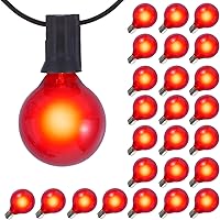 Vista 15 de Paquete de 25 bombillas de repuesto G40, bombillas de vidrio incandescente de 5 W 120 V, para tira de luces E12 para exteriores, rosa esmerilado