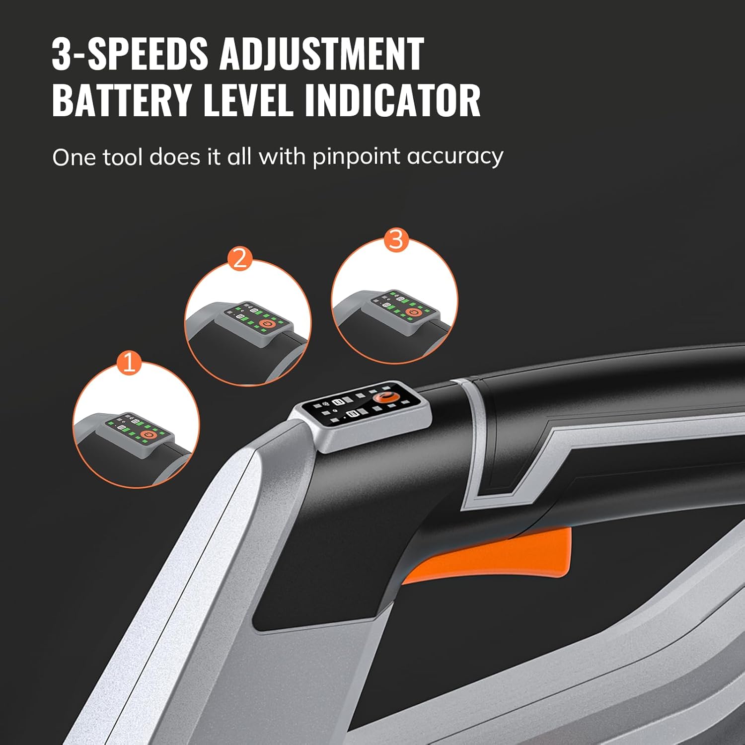 Keenstone Leaf Blower, Cordless Leaf Blowers Max 620-CFM 120-MPH with 2 * 4000mAh Batteries and 2*Fast Chargers, Lightweight Leaf Blower Cordless with 3 Speed Modes for Patio, Lawn, Yard, Leaves - Image 3