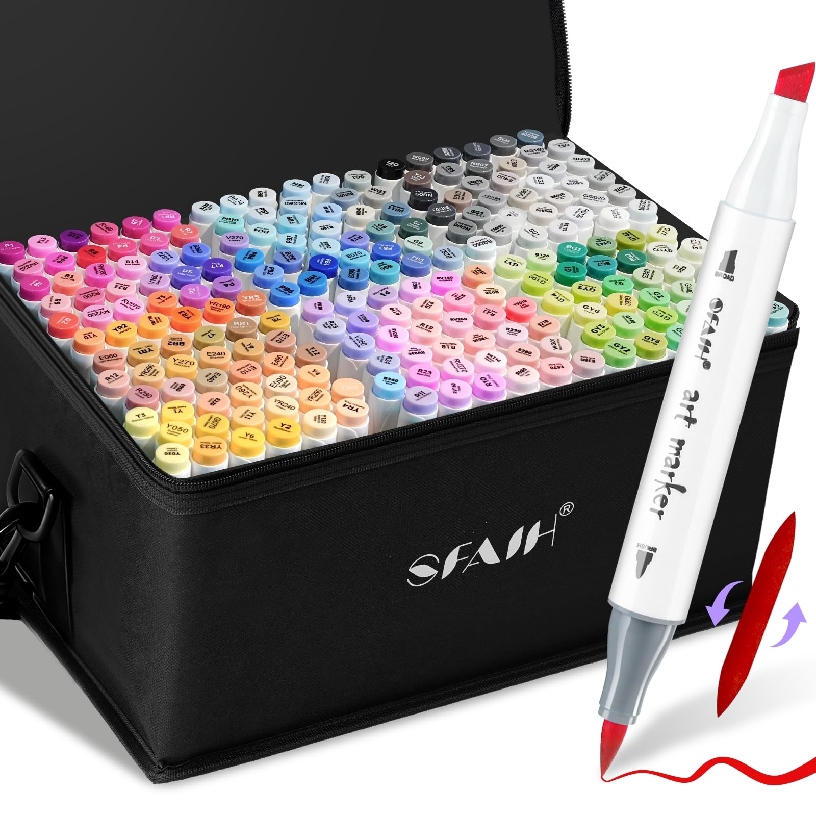 Amazon.com: SFAIH Alcohol Markers Brush & Chisel - 216 Colors