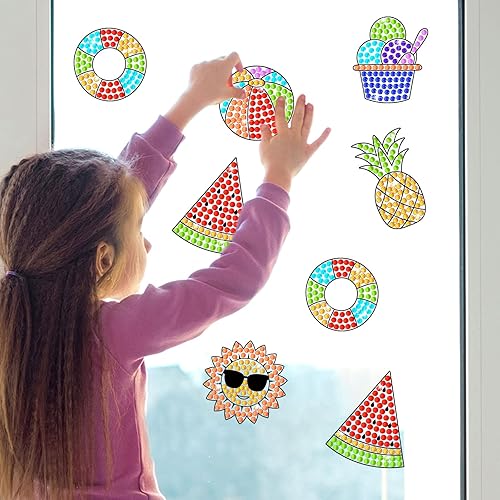 Miniatura 5 de Artes y manualidades de verano, Sun Gemmers - Kits de atrapasoles para niños, adolescentes y niños de 6 a 8 años, kits de pintura de diamantes para