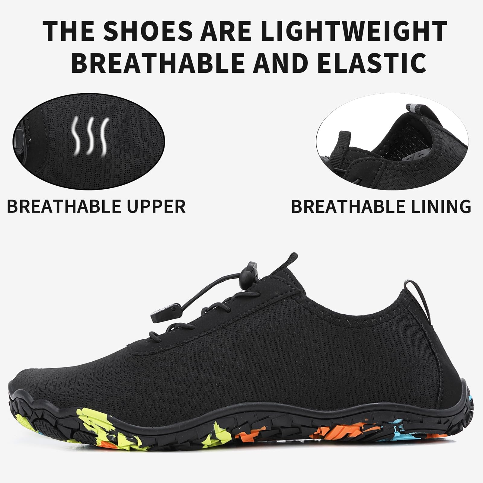 Scarpe da Acqua Adulti, ad Asciugatura Rapida, Calze acquatiche a Piede Nudo Antiscivolo per Spiaggia, Nuoto, Piscina, Fiume, Lago, Escursionismo, Kayak, Surf e Sport