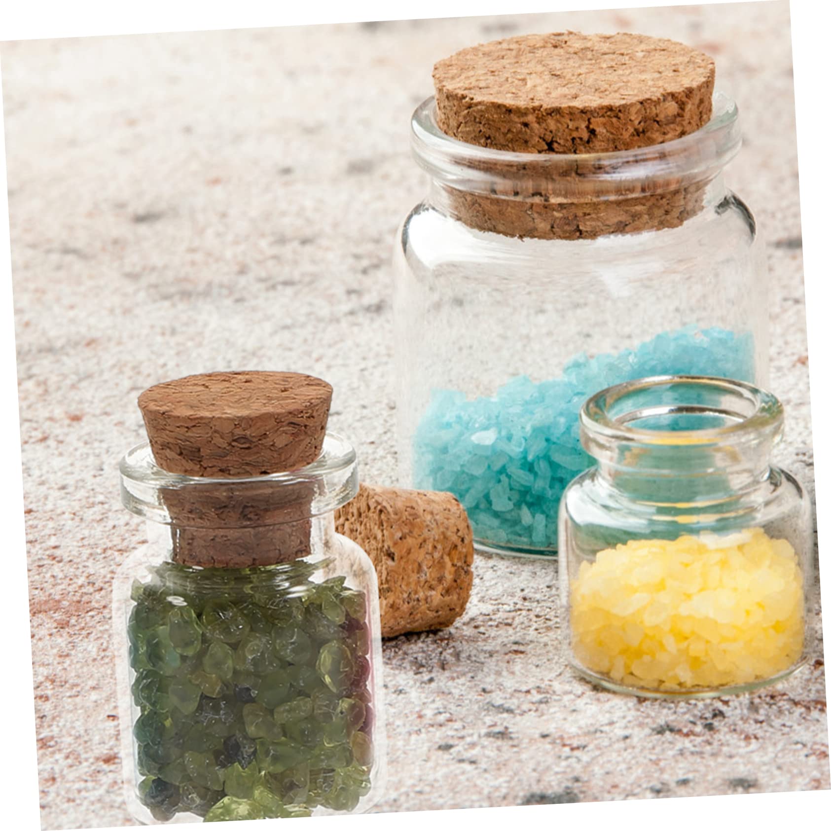 de Piedras Pulidas y Accesorios de Meditación para Decoración del Hogar 10 Botellas de Cristal Natural en Botellas de Deseos