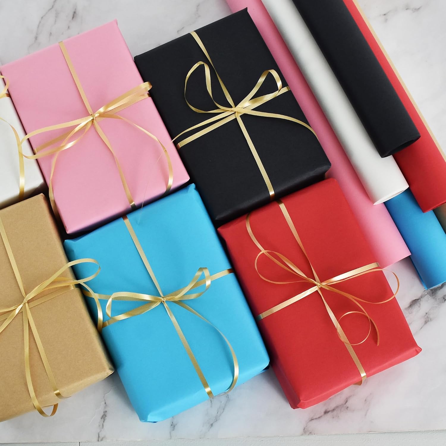 BEISHIDA Dark Pink Gift Wrapping Paper Roll, 15in X 32ft Kraft Bulletin Board Paper Gift Wrap for Christmas Mother's Day Valentine's Day Graduation, Flower Wrap
