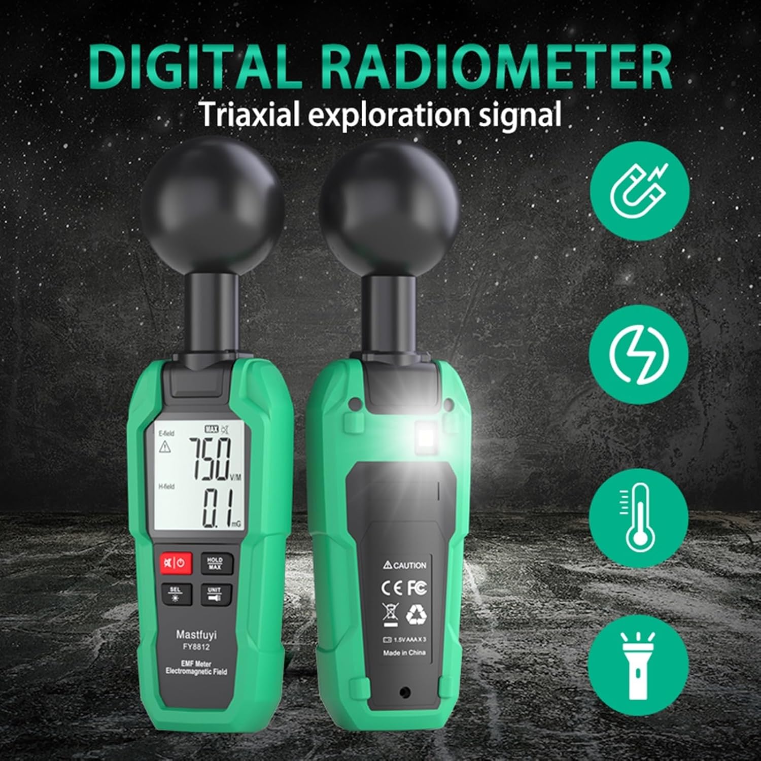 EMF Meter Electromagnetic Field Radiation Detector Tester Wave Radiation Tester