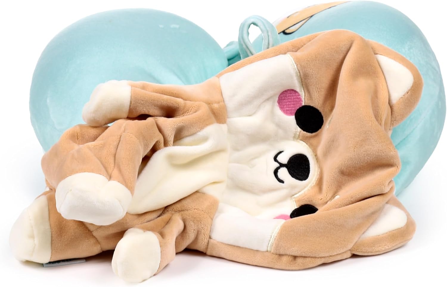 2-in-1 Swapseazzz Travel Pillow and Plush Toy - Adoramals Shuggs the Shiba Inu