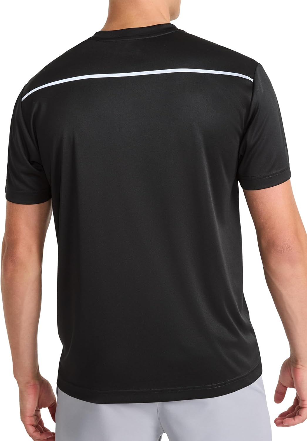 Reebok Mens Small Logo Short Sleeve Crewneck T-Shirt, Standard Fit, Breathable Lightweight Stretch Knit Fabric - Image 2