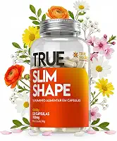 True Slim Shape 120 Cápsulas ‒ Quitosana · Spirulina · Psyllium · Berinjela + Cromo | Suplemento Alimentar