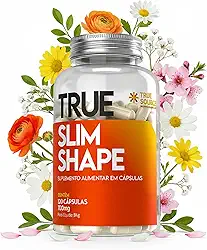 True Slim Shape 120 Cápsulas ‒ Quitosana · Spirulina · Psyllium · Berinjela + Cromo | Suplemento Alimentar