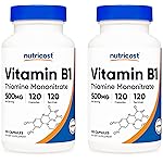 Nutricost Vitamin B1 (Thiamin) 500mg, 120 Capsules (2 Bottles)