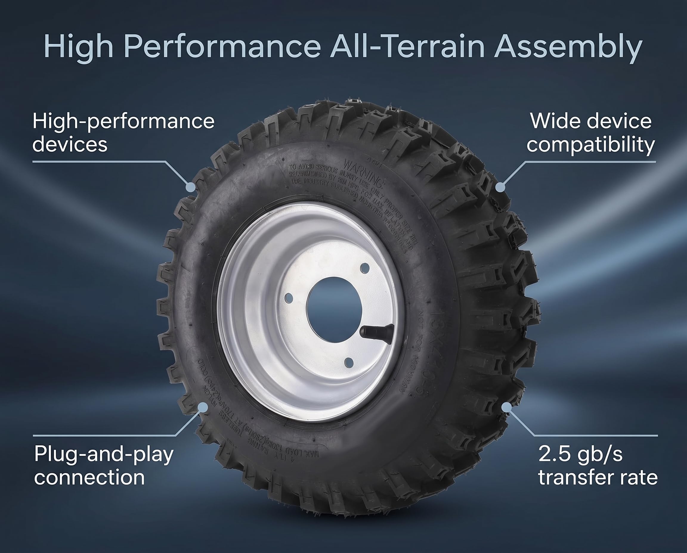Tbest 13x4.1 6 Pneumatici Pneumatici Tubeless in Lega di Alluminio con Cerchioni in Gomma Antideflagrante per ATV Quad Off Road Carrello Go Kart Ruote Durevoli Ad Alte Prestazioni in