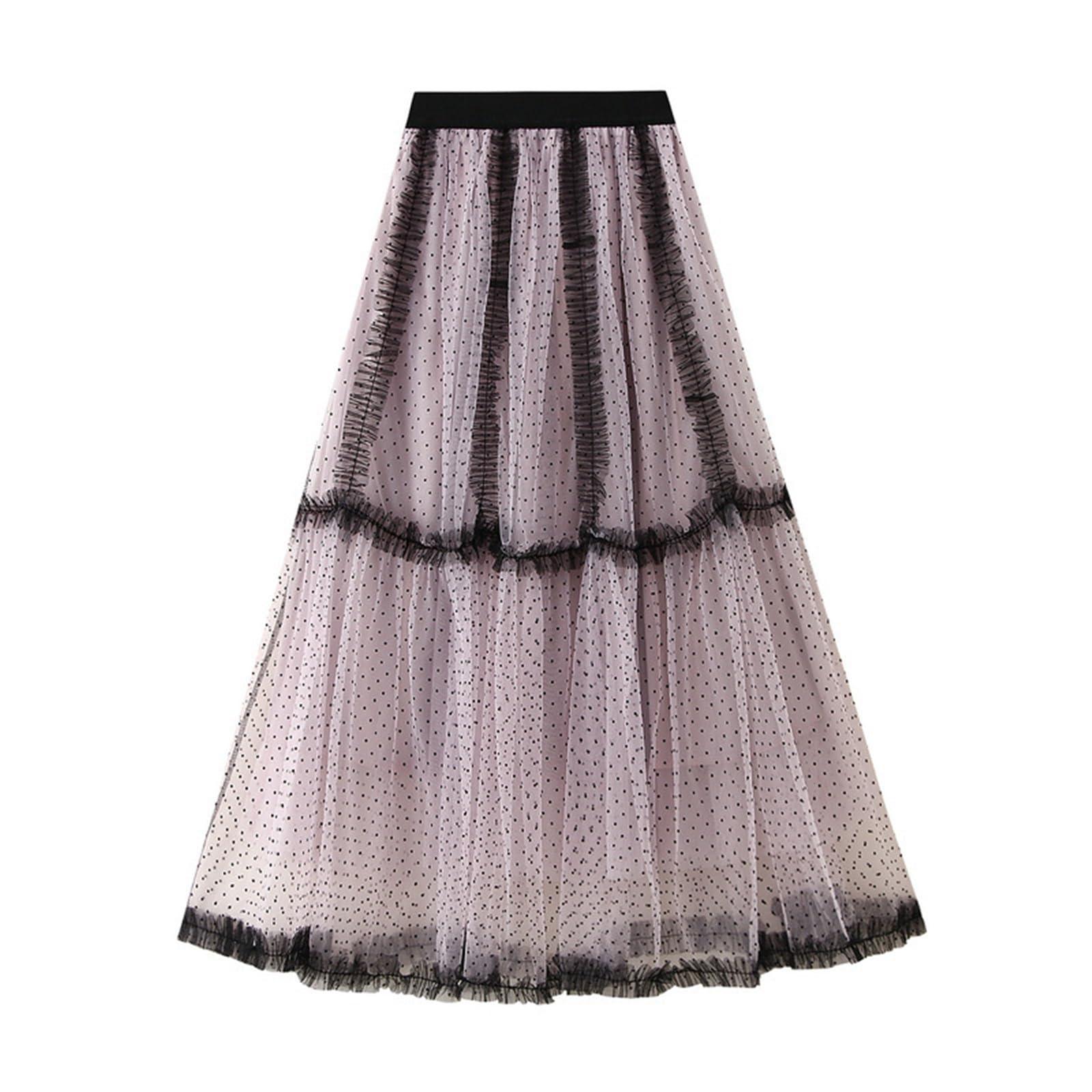 Gonne snellenti in Pizzo a Pois retrò sopra Gonna in Tulle gonfio | Gonna in tulle Gonne snellenti Gonna in rete di poliestere for donna Panno altalena grande a vita alta