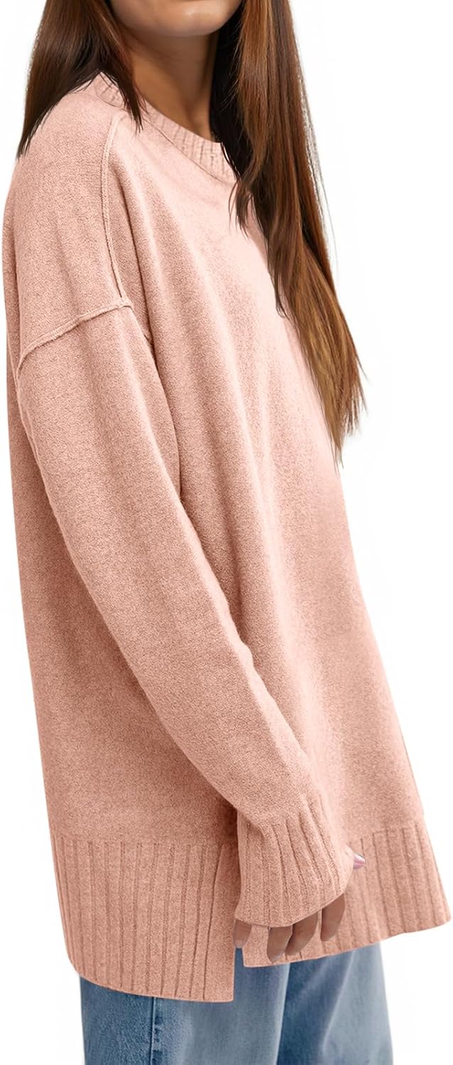 Cicy Bell Womens Oversized Sweaters Casual Long Sleeve Knit Pullover Tops Crewneck Trendy Slouchy Fall Tunic Tops