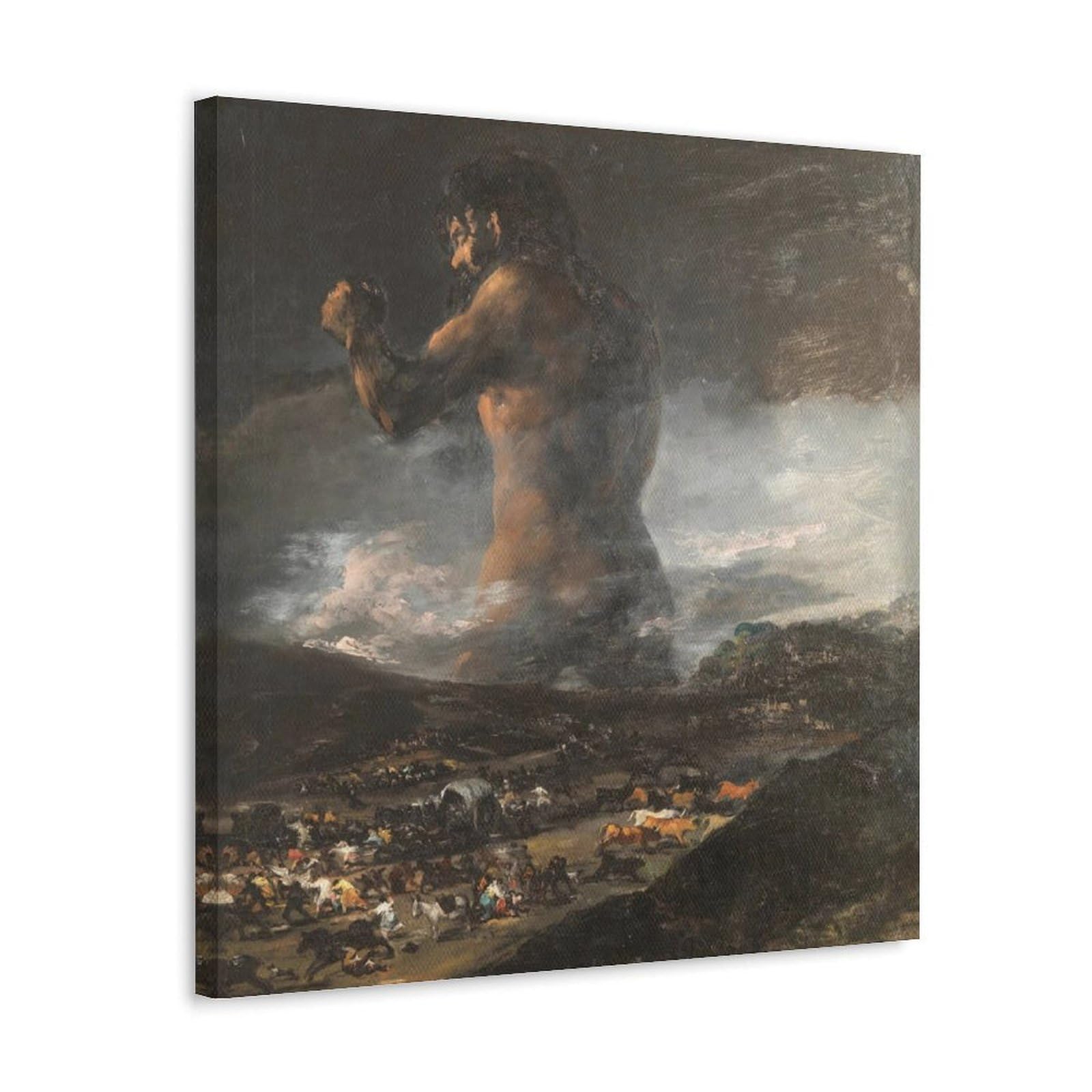 Wurbu Frame-Style Francisco De Goya Painter Works《The Colossus》Printed Posters Artworks Picture Print Wall Art Painting Canvas Gift Decor Homes Decorative 12X12inch(30X30cm)