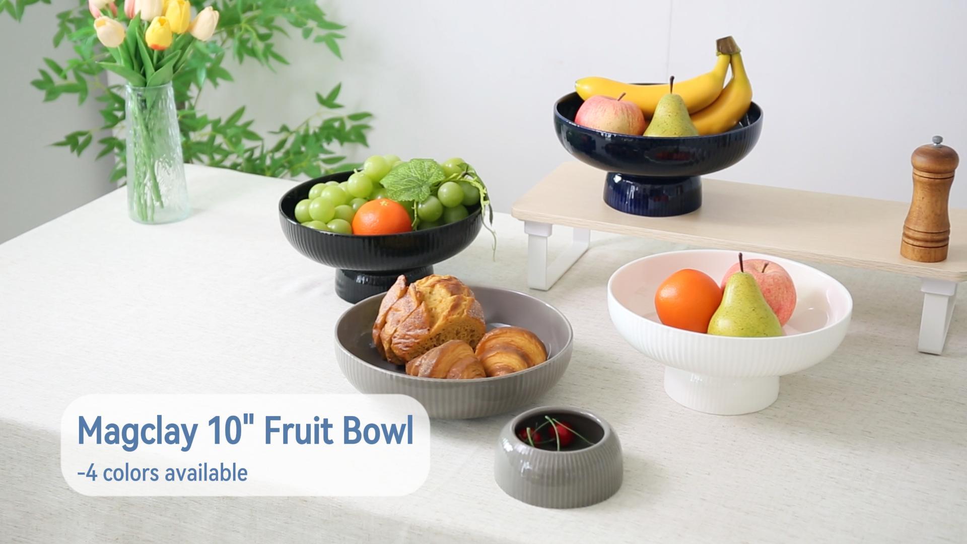 Amazon.com: Magclay Ceramic Fruit Bowl with Draining Holes, 10