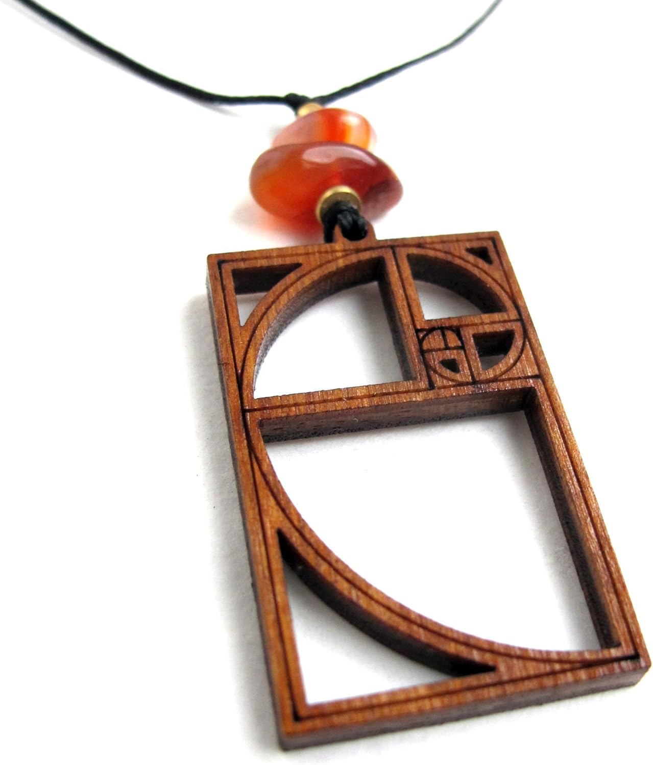 Golden Ratio Pendant, Phi Necklace, Fibonacci Sriral Necklace, Sacred Geometry, Fractal Art Jewelry