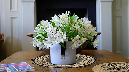 Miniatura 8 de Juego de 8 manteles individuales redondos, para comedor de invierno, moderno, trenzados, beige, bohemio, mesa redonda y círculo de otoño, manteles