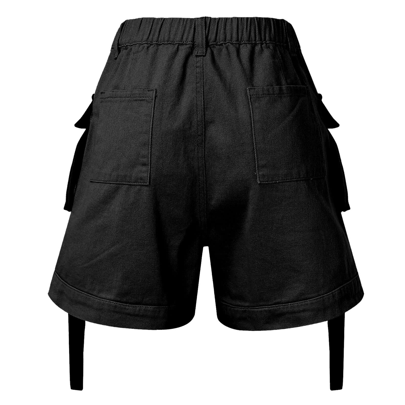 Pantalones Cortos Mujer Verano Shorts para Mujer Verano Short de Casual Talle Alto Bolsillos Corte Holgado Recto Diseño Deportivo Moda