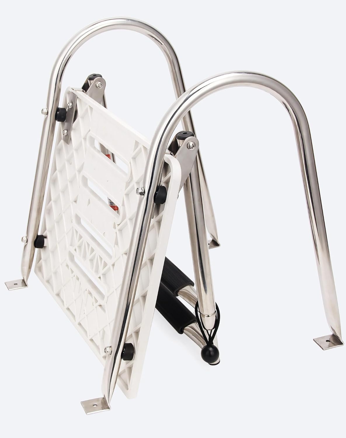 2-Step ABS Telescoping Boat Ladder | Stainless Steel Swim Platform with Handrails | 400lb Capacity | Collapsible for Pontoon, Dock & Yacht