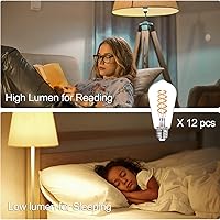 Vista 5 de ST19/ST58 LED Edison Bulbs, Warm White 2700K Vintage Light Bulbs, E26 6W Led Bulb Dimmable 600LM, Antique Decorative Filament LED Bulb for Bedroom