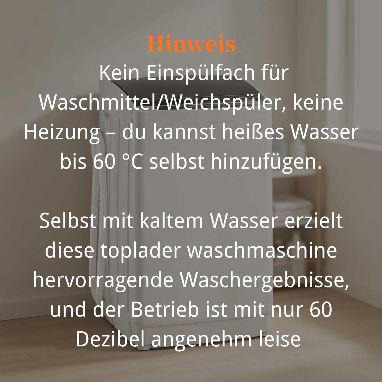 Winado Toplader Waschmaschine 7KG ohne Waschmittelfach & Heizfunktion