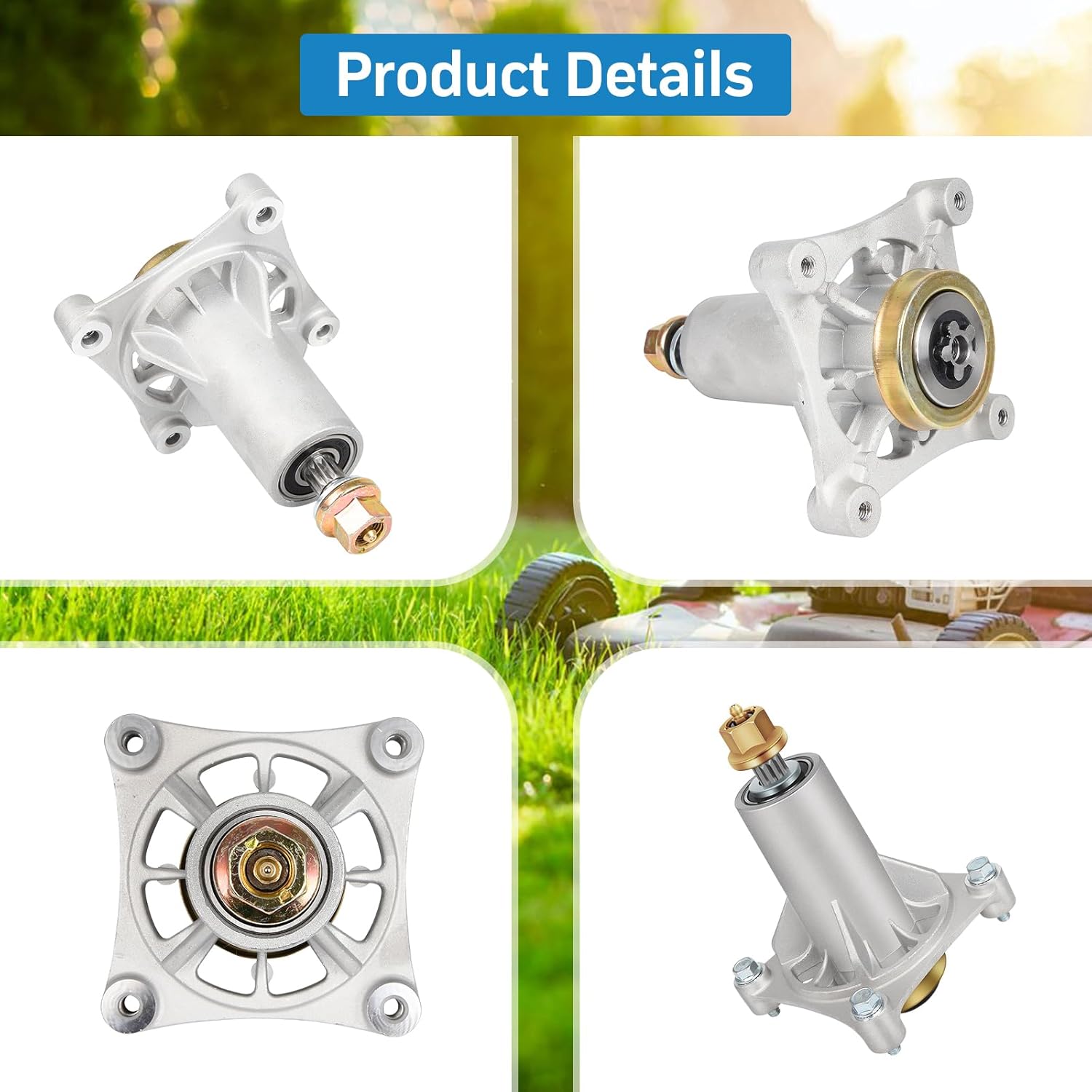 Lawn Mower Spindle Fits for 532187292 532192870 187292 532187281 21546238 21546299 Mower Spindle Compatible with Husqvarna YTH24V48 Ariens Craftsman Poulan Jonsered Murray Mandrel Assembly, 3 Pack