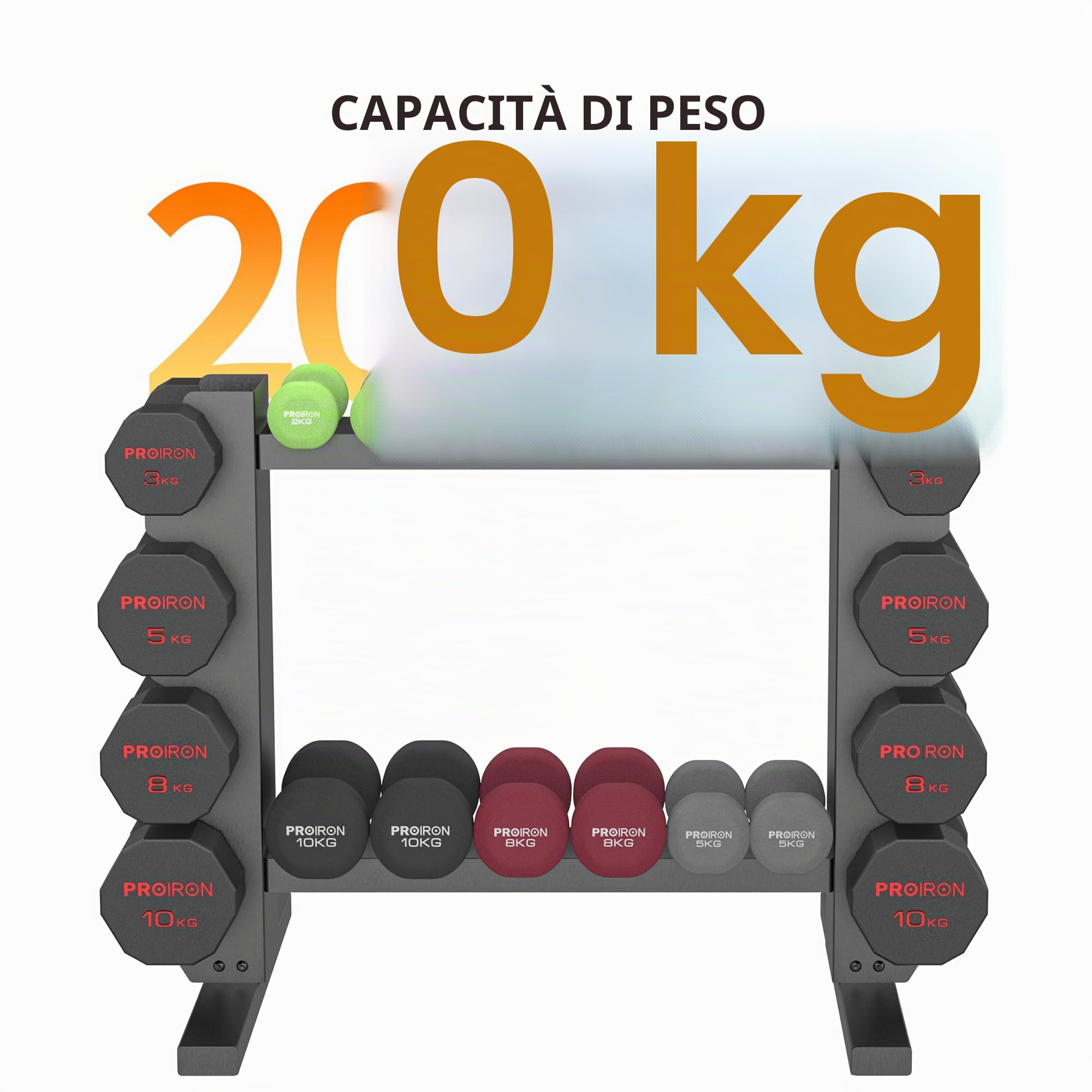 PROIRON Rastrelliera Pesi Kettlebells Multifunzionale Conservazione grande capacità di archiviazione per dischi di peso
