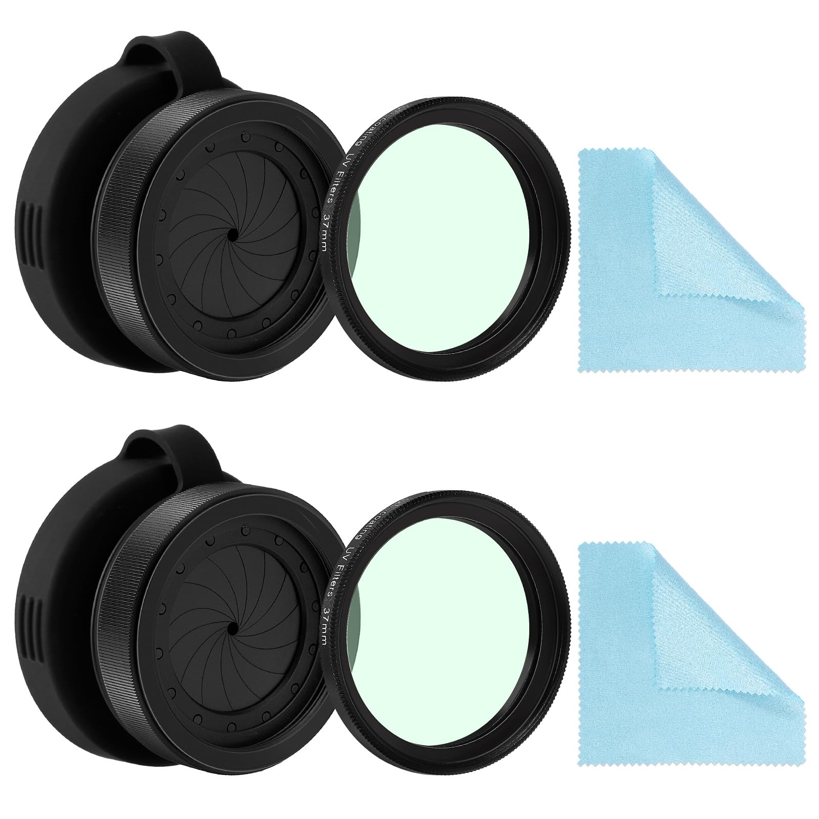 2Pack PVS14 Adjustable Iris Aperture Diaphragm Filter Pack M30 to M37 Iris Aperture Diaphragm Adapter Optical Diaphragm 1.5-26mm Lens Module Adapter Ring PVS-14 PVS 14 Optics