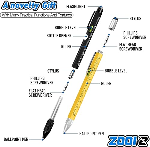 Miniatura 6 de Regalos para hombres, bolígrafo multiherramienta 9 en 1, regalos para papá, herramientas geniales para hombres, regalos únicos de cumpleaños para
