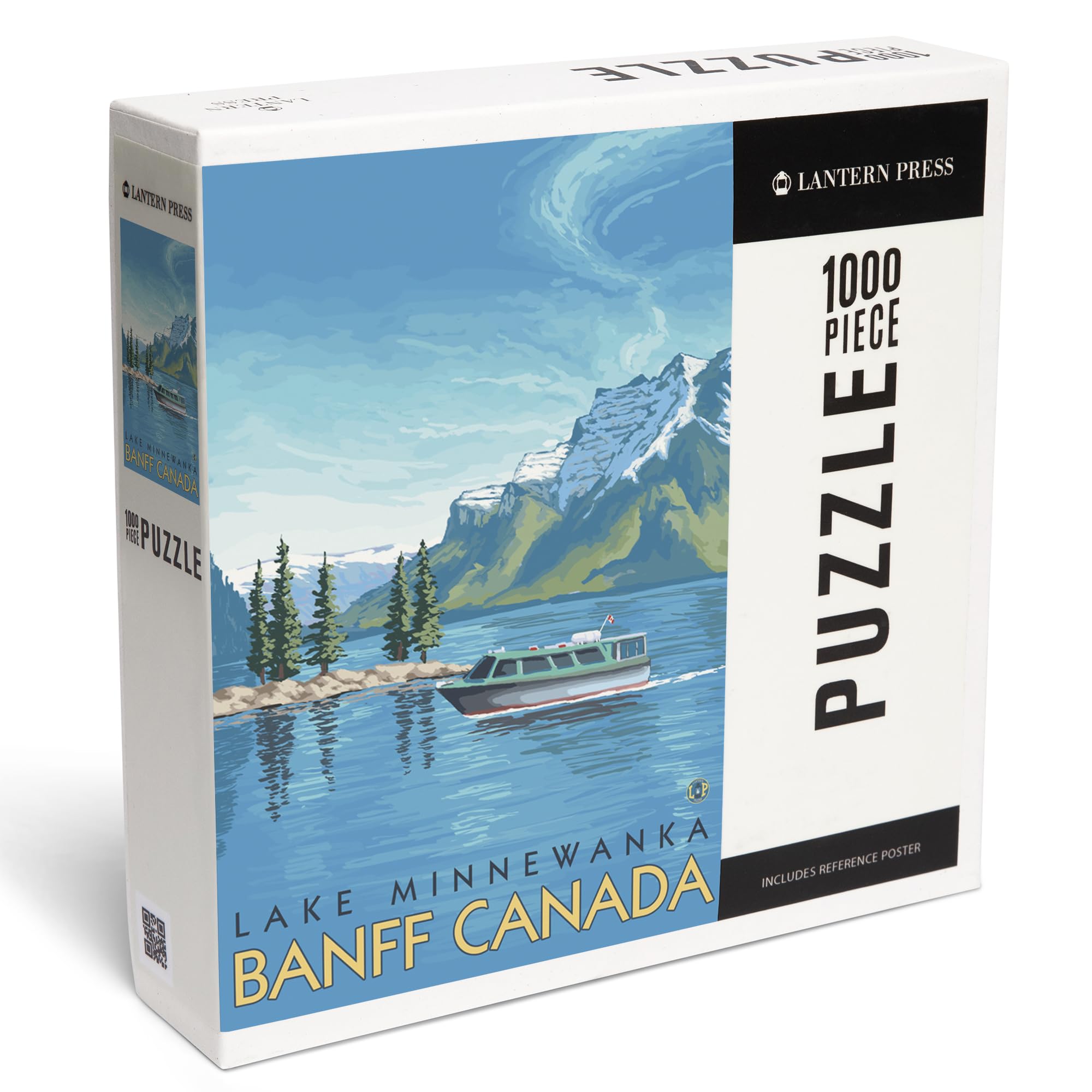 Amazon.com: Lantern Press Lake Minnewanka, Banff, Canada 1000