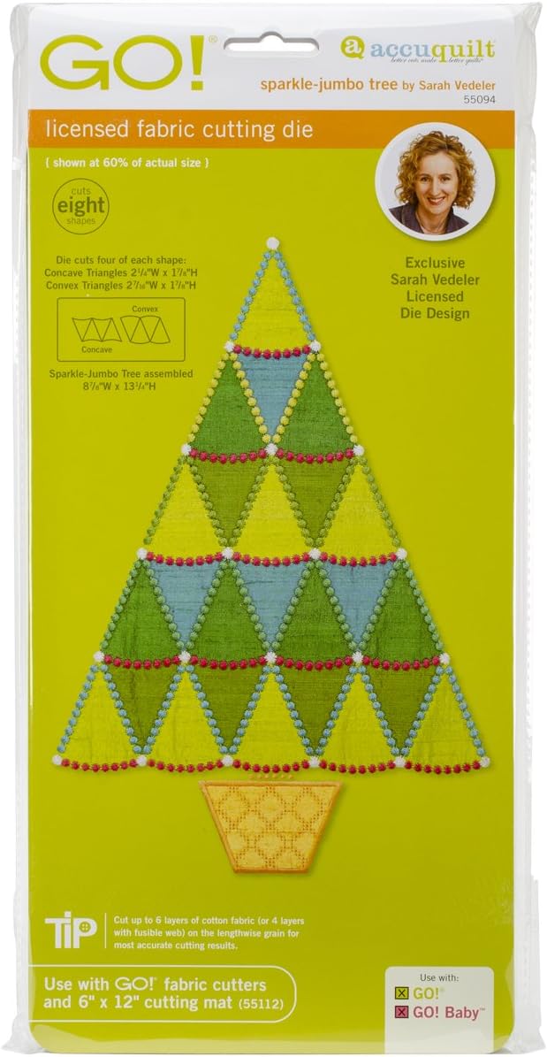 Go! Fabric Cutting Dies-Sparkle Jumbo Tree By Sarah Vedeler