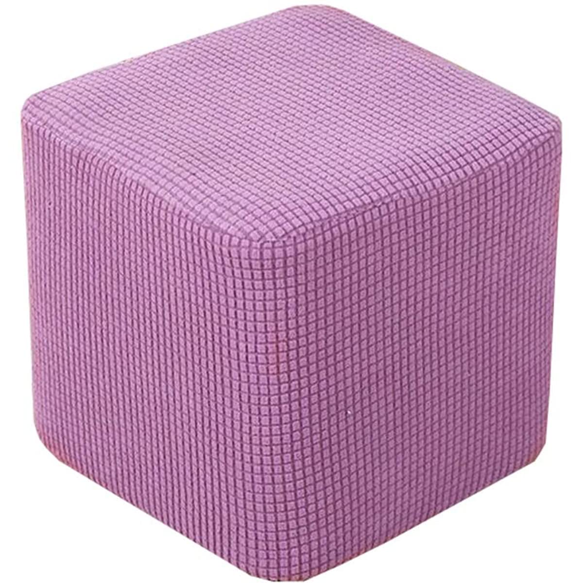 XGANGM Stretch Footstool Slipcover Pouf Cover Square Small Footstool Cover Square Small Ottoman Slipcover Ottoman Stool Covers Slipcovers Home Furniture Protector,pink,2PCS 40x40cm