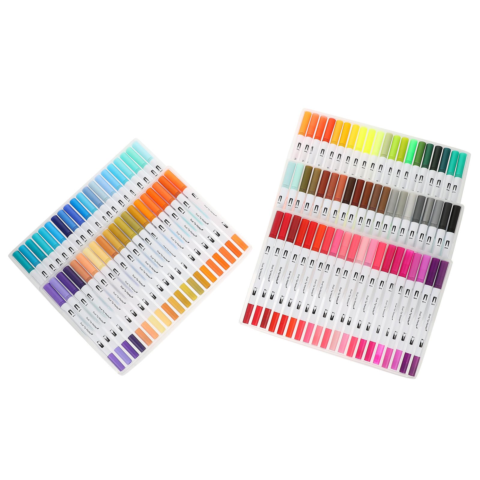 GALPADA Feutres de Coloriage 100 Pcs, Feutres à Pointe Pinceau et Pointe Fine, Abs et Éponge, Légers, pour Écriture et Livres de Coloriage, pour Garçon et Filles, Anniversaire