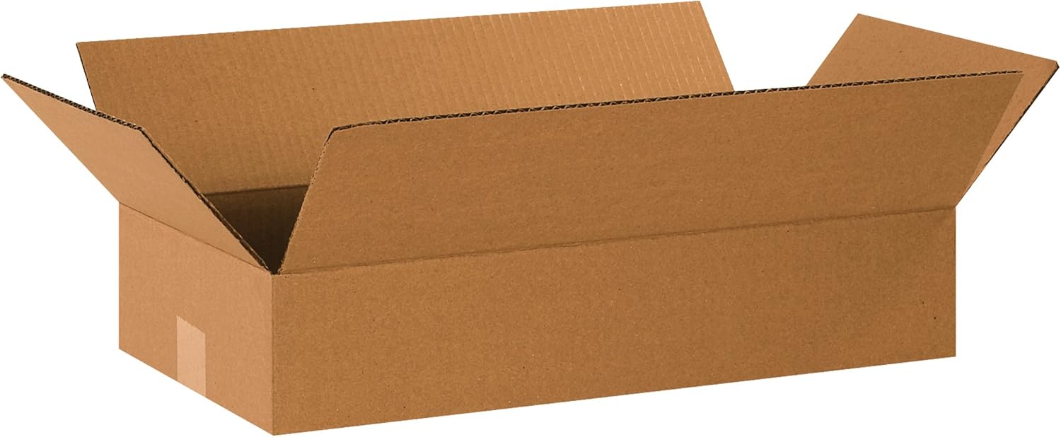PARTNERS BRAND 20 x 10 x 4 Corrugated Cardboard Boxes, Flat 20"L x 10"W x 4"H, Pack of 25 | Shipping, Packaging, Moving, Storage Box for Home or Business, Strong Wholesale Bulk Boxes