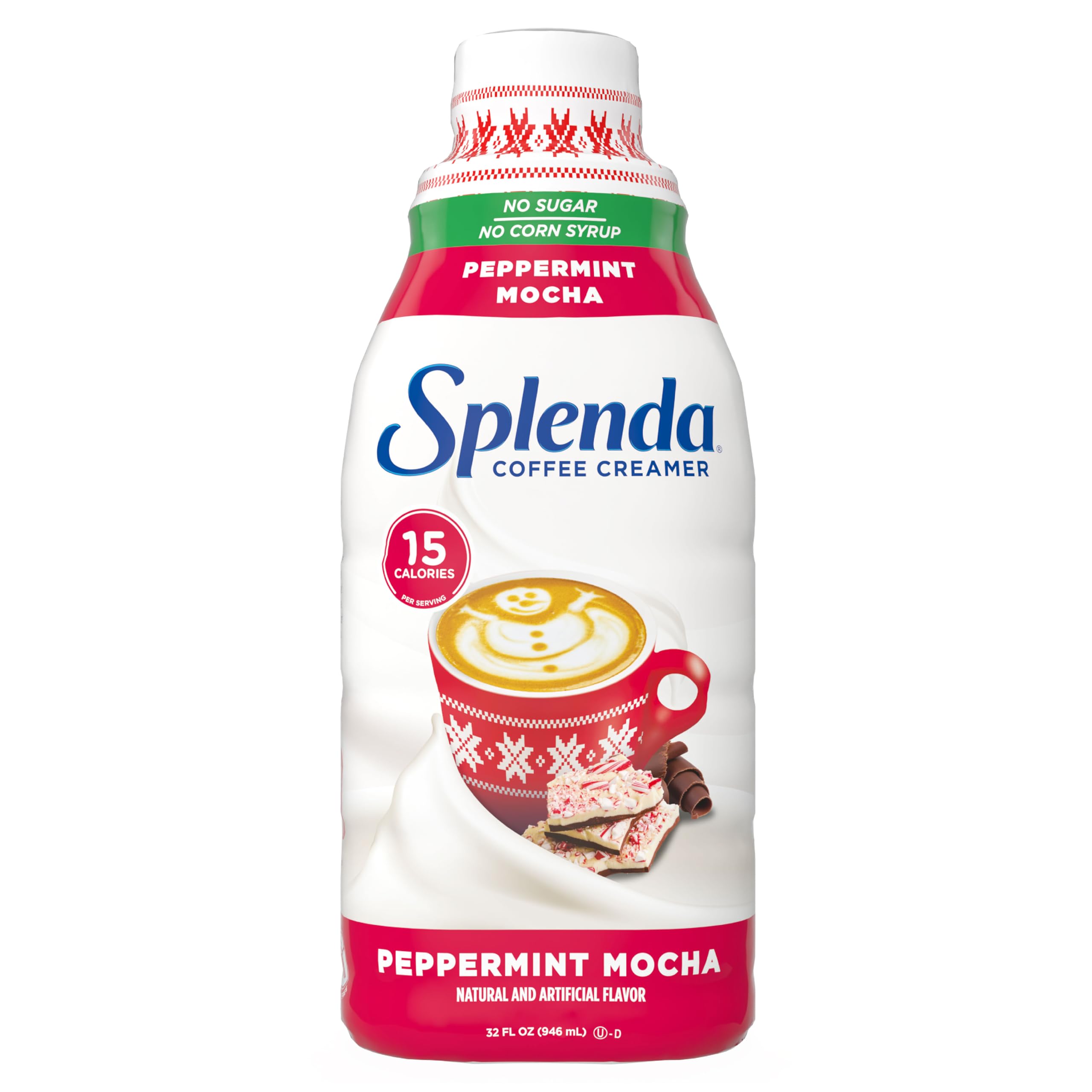 SPLENDA Sugar Free Coffee Creamer, 32 Fl Oz. Peppermint Mocha.
