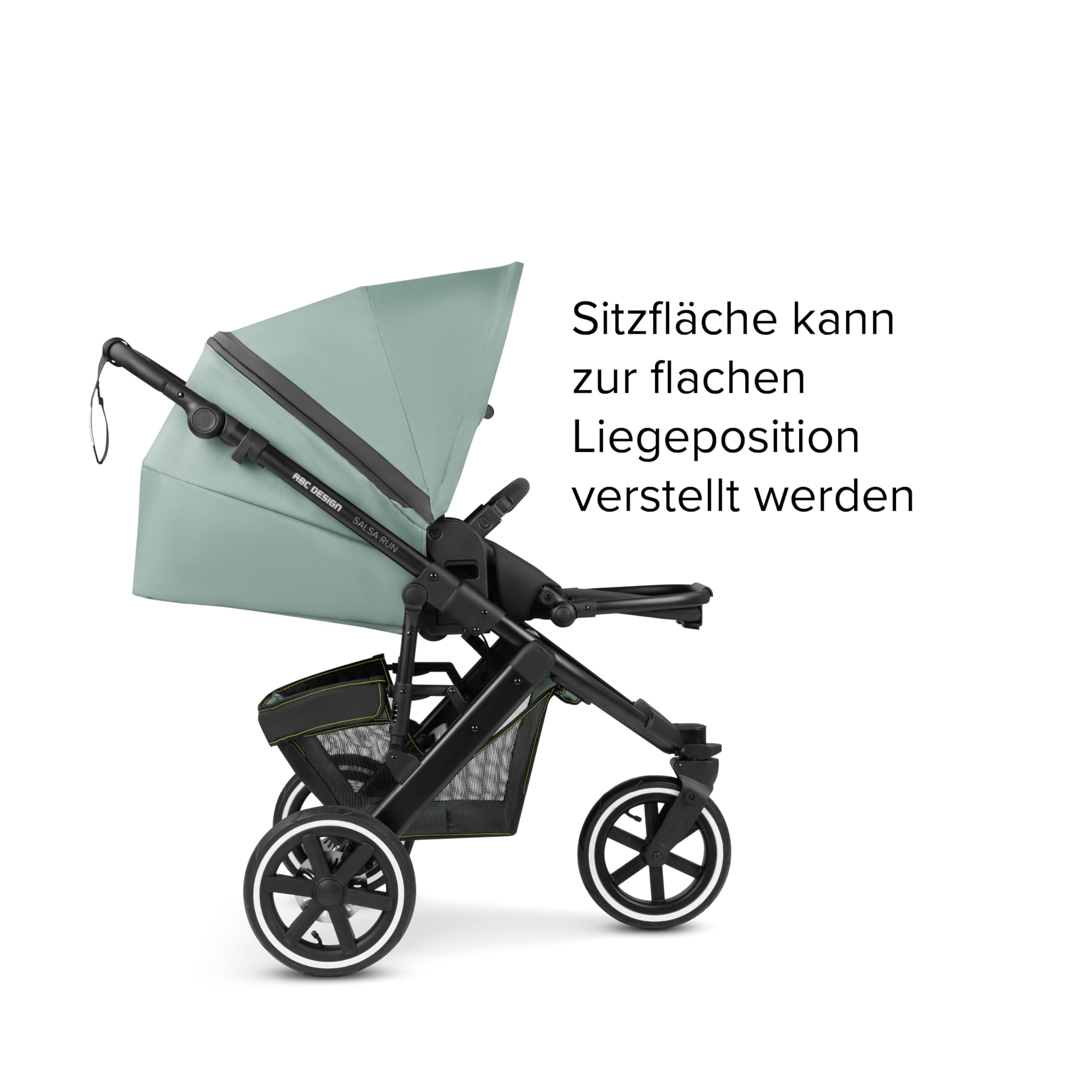 ABC Design Sportkinderwagen Salsa Run – Jogger Dreirad-Kinderwagen mit Sportsitz, Luftreifen, Federung und Handbremse (aqua)