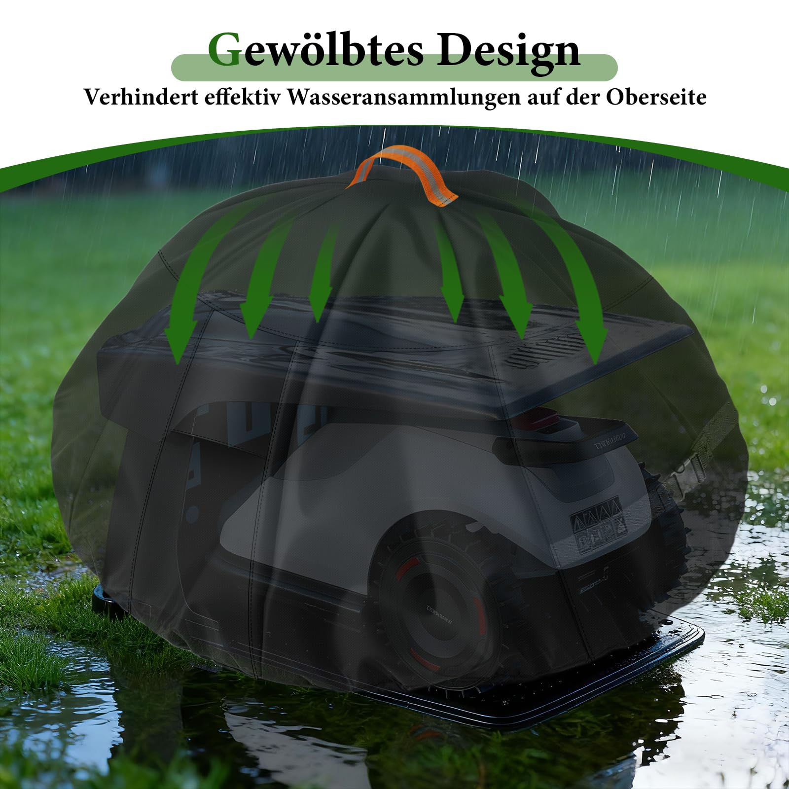 Abdeckung für Mähroboter, Rasenmäher Abdeckung, Kabelloser Automatischer Rasenroboter, wasserdichte Schutzhülle, für Navimow i105E/i108E, mit Schnallenriemen und Handhaben -83×62×43cm