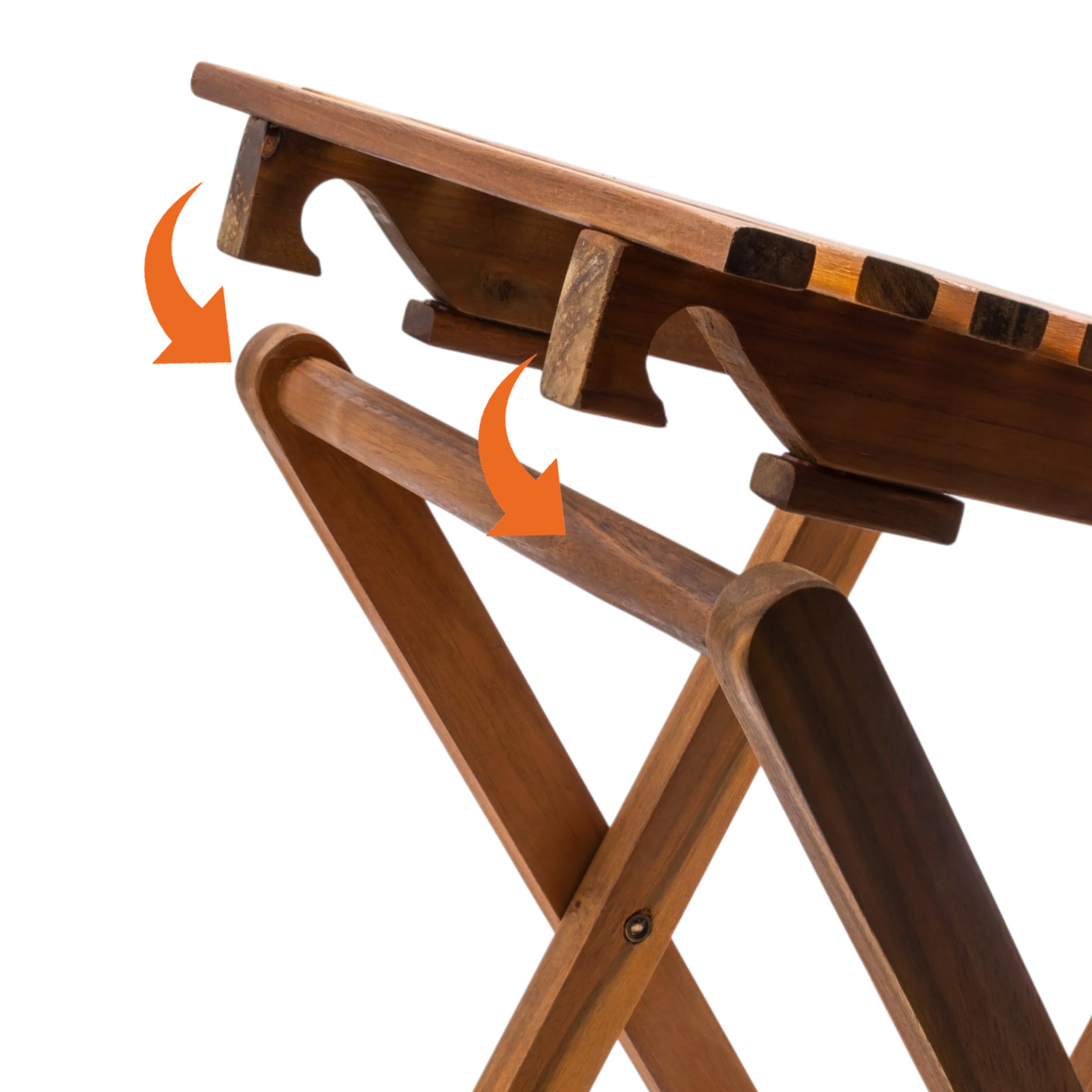 Spetebo Tabouret pliant en acacia - 37 cm - Aspect teck - Tabouret de jardin en bois - Table d'appoint - Tabouret pour plantes | Bois aspect teck, pliable, tabouret à fleurs, table d'appoint, tabouret pour plantes