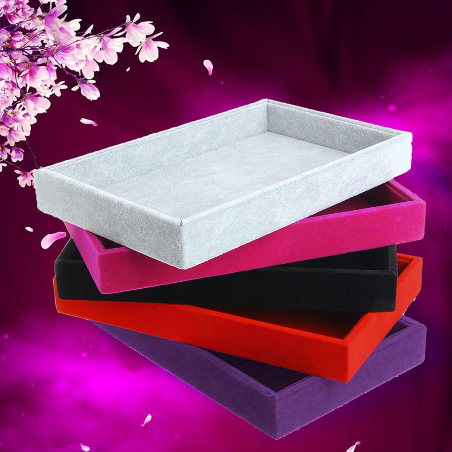 Jewelry Organizer Tray Stackable Storage Trays, Purple image 3